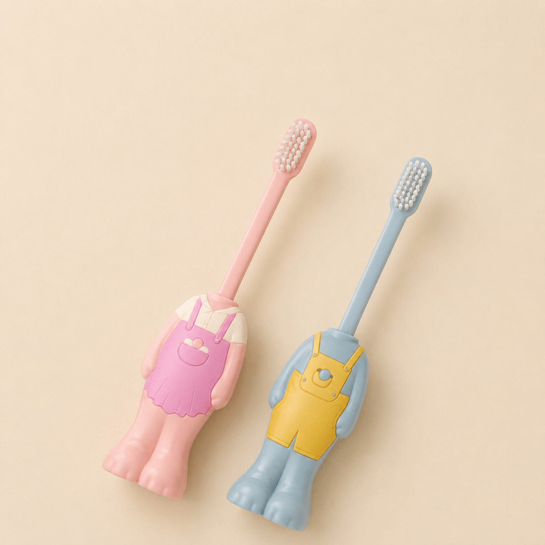 Homero Cute Labubu Ultra Soft Bristles Toothbrush 2 Piece (Pink and Blue)