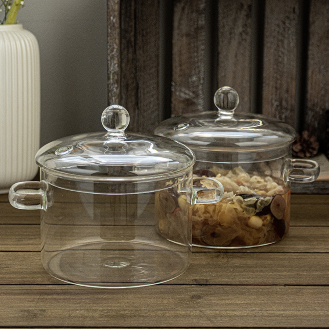 Multi-Use Borosilicate Glass Simmer Pot with Lid