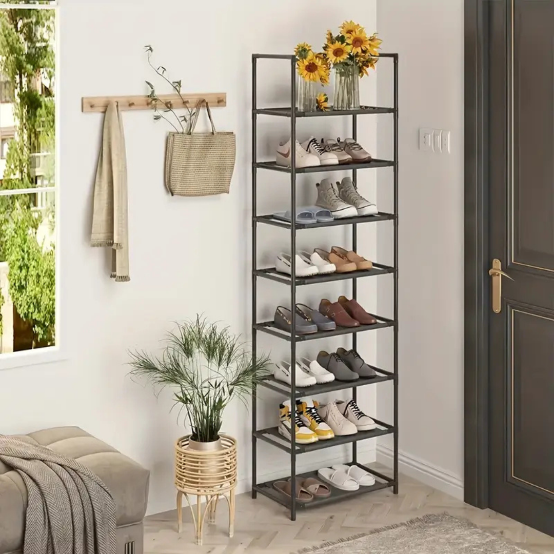 HOMERO Tall Vertical Large Storage Capacity Shoe Organizer - 10 Tier Design