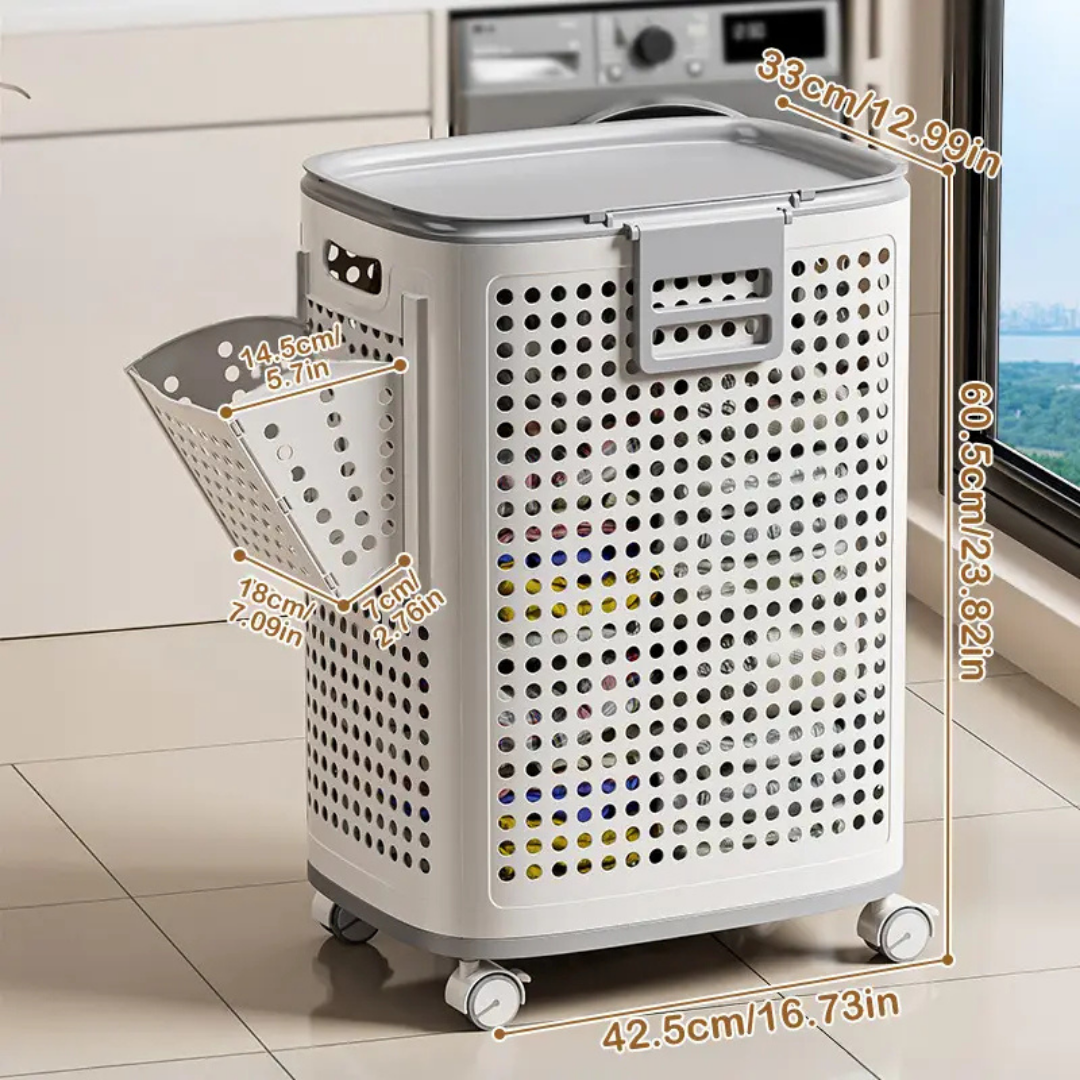 Homero Breathable Rolling Laundry Hamper Large Storage Basket