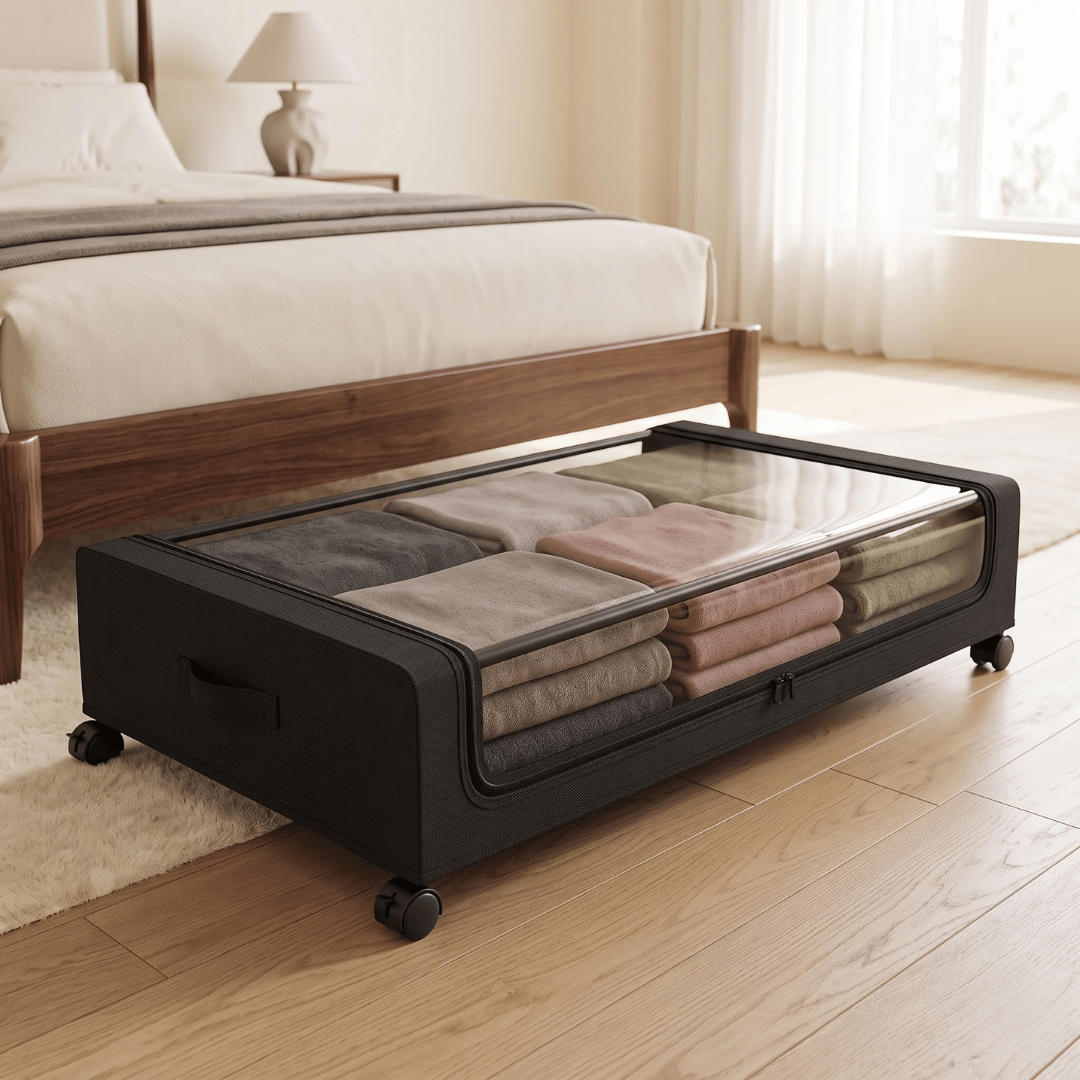 Under-Bed Rolling Storage Wardrobe Organizer with Wheels