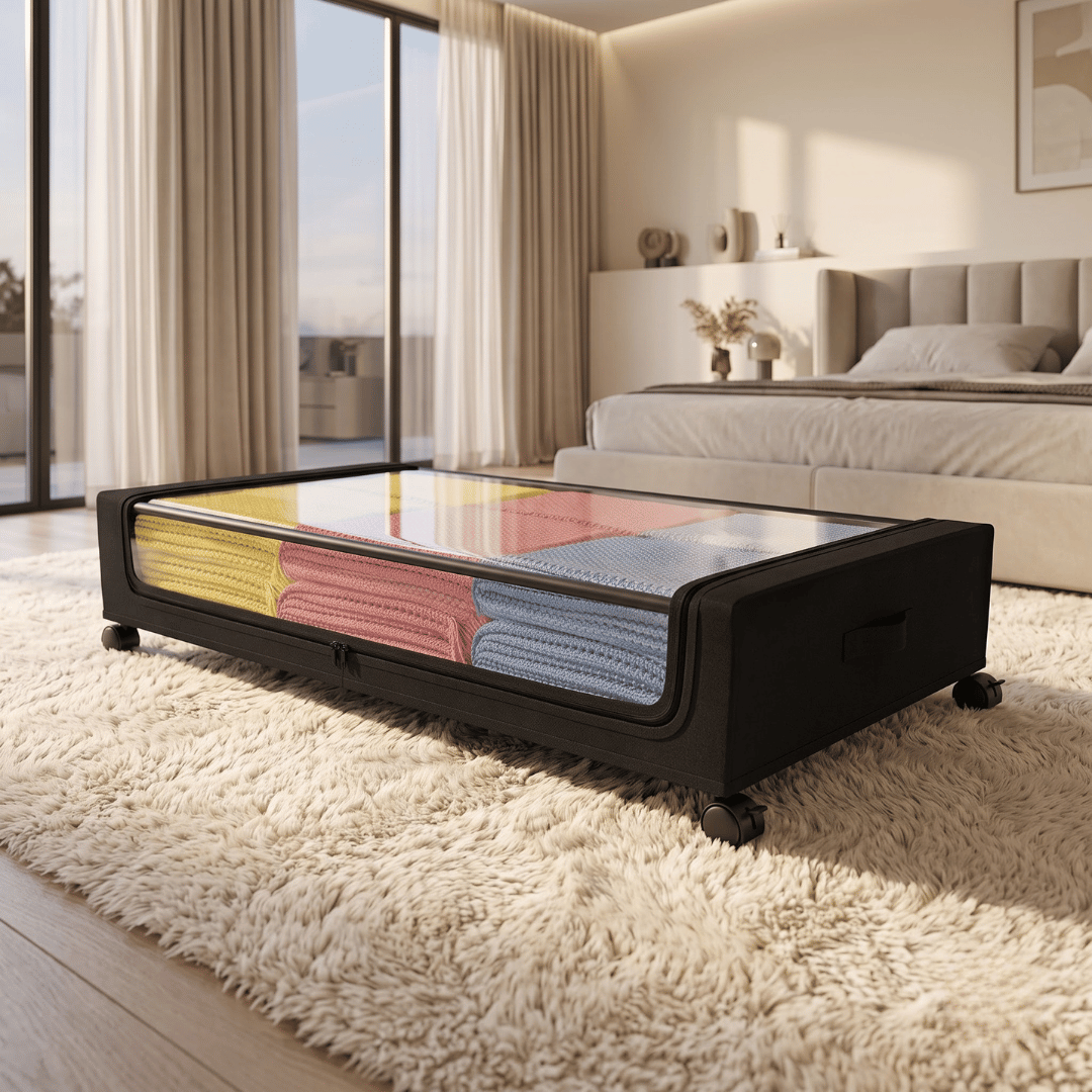 Under-Bed Rolling Storage Wardrobe Organizer with Wheels