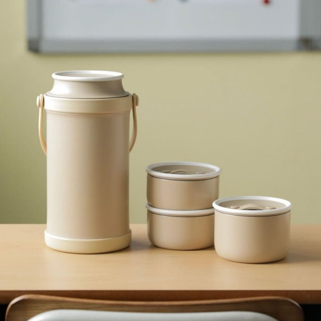 HOMERO 4-Piece Stainless Steel Thermal Lunch Jar Set - 1.8L