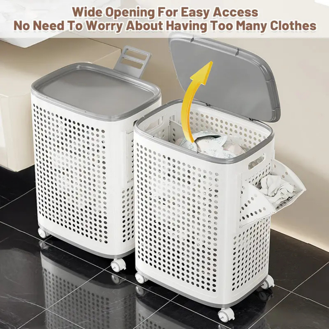 Homero Breathable Rolling Laundry Hamper Large Storage Basket