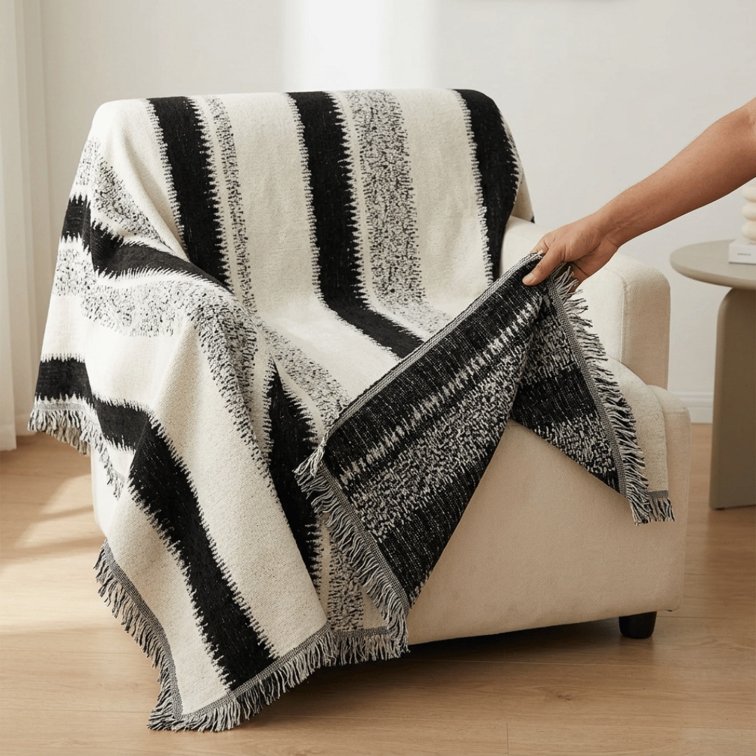 Premium Chenille Fabric Reversible Sofa Throw Cover