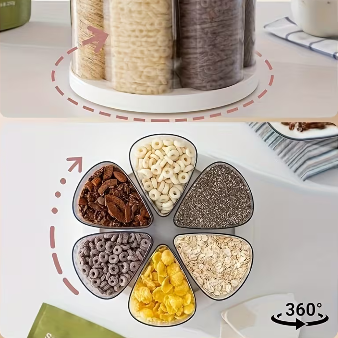 Homero 360° Rotating Base Five Grains Storage Container
