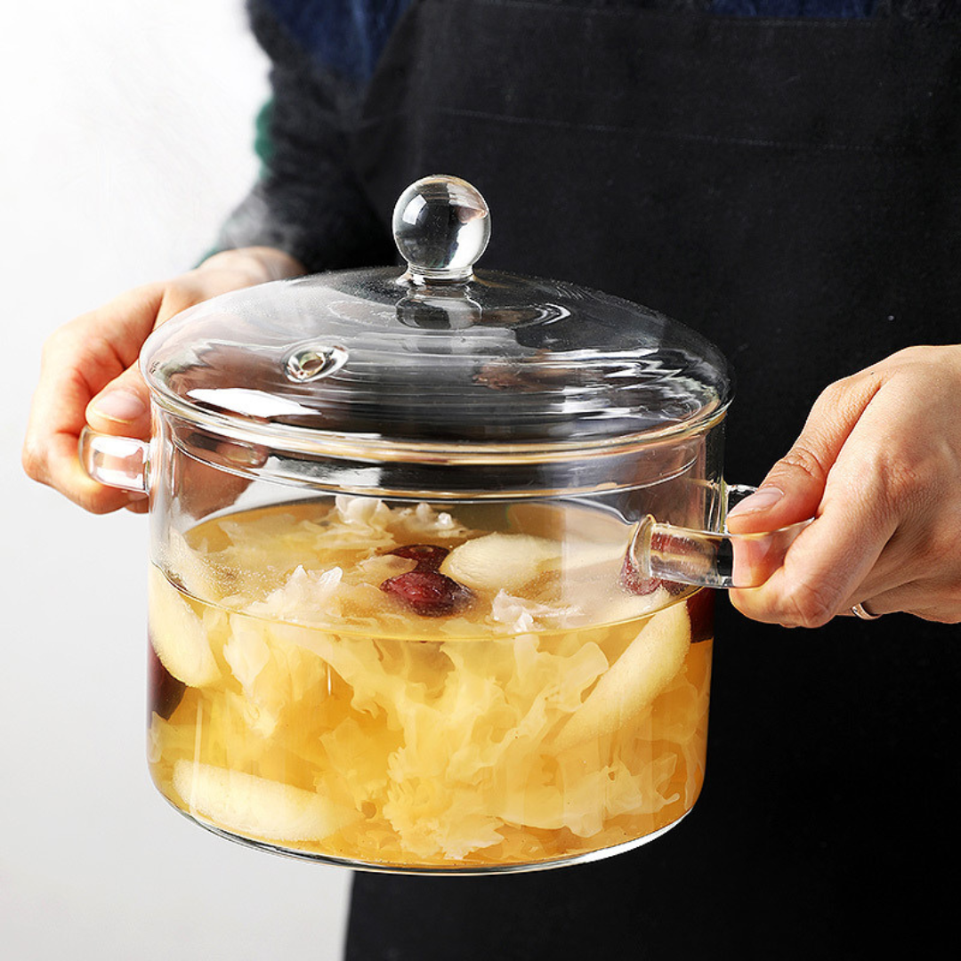 Multi-Use Borosilicate Glass Simmer Pot with Lid