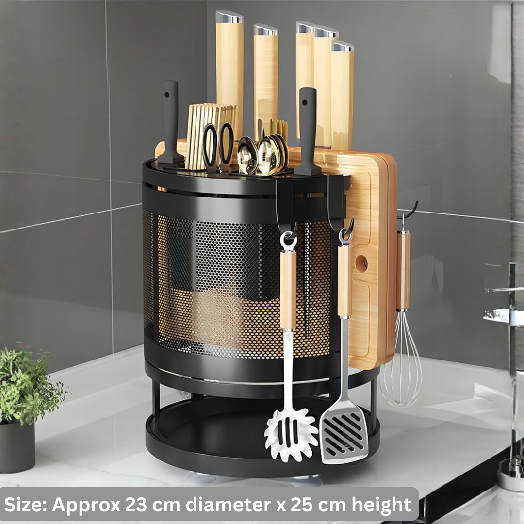 360 Degree Rotating Multifunctional Kitchen Utensil Storage Organizer