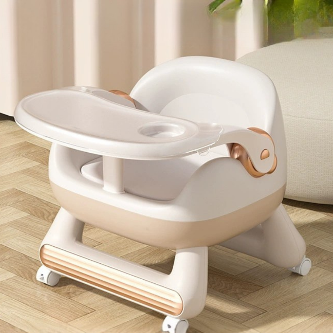 Baby Dining Anti Slip Lightweight Chair with Toddlers Cushioned Seat and Wheels