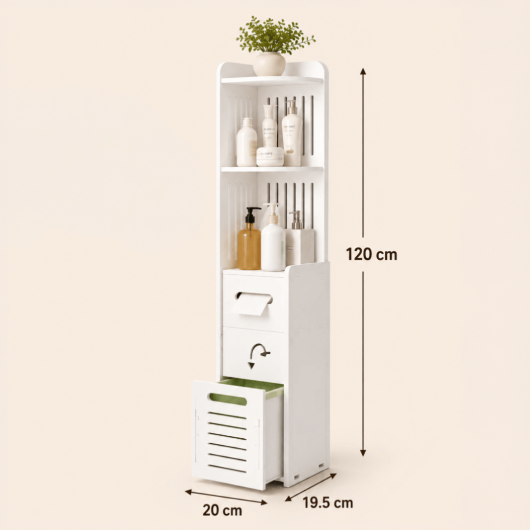 Multi-Purpose Space Saving 3 Tier Slim Home Storage Cabinet