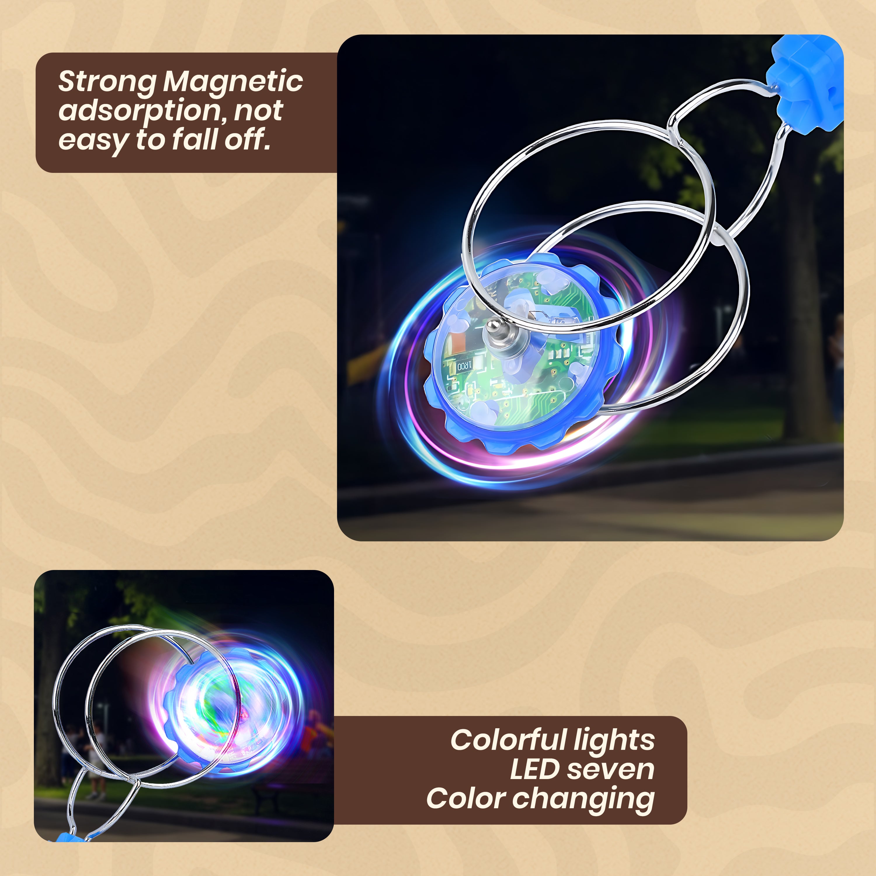 Homero Colorful Light Fun Magnetic Flashing Gyro Wheel Toy Set