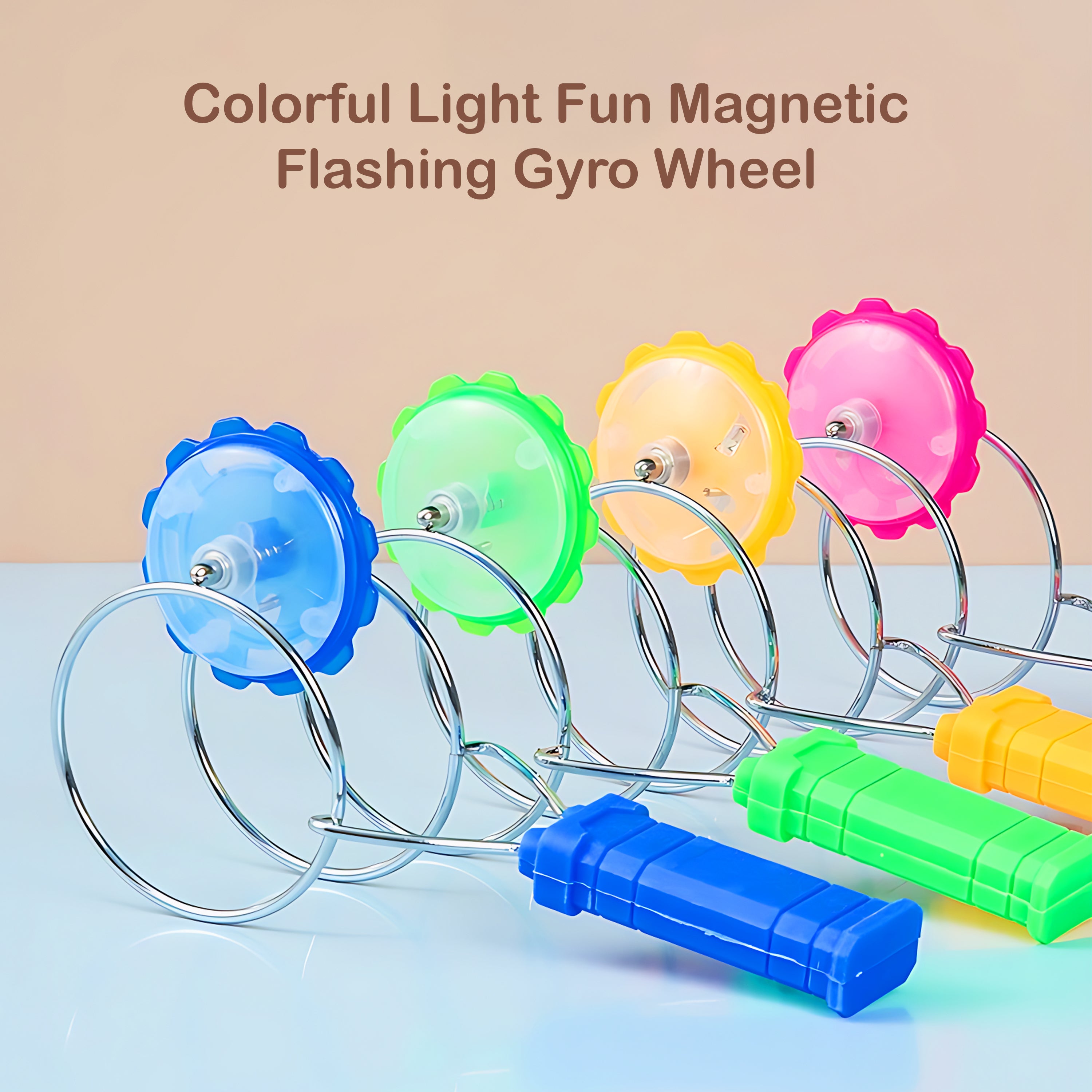 Homero Colorful Light Fun Magnetic Flashing Gyro Wheel Toy Set