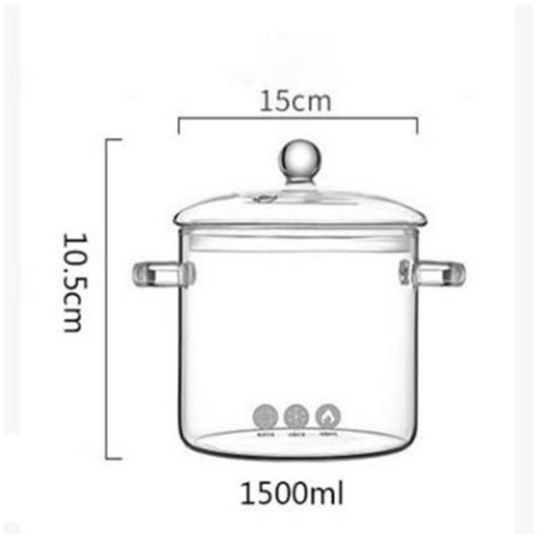 Multi-Use Borosilicate Glass Simmer Pot with Lid