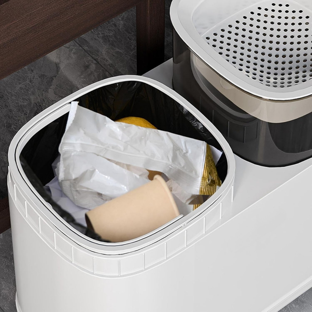 HOMERO Premium Smart Clear Transparent Dry Wet Separation Trash Can