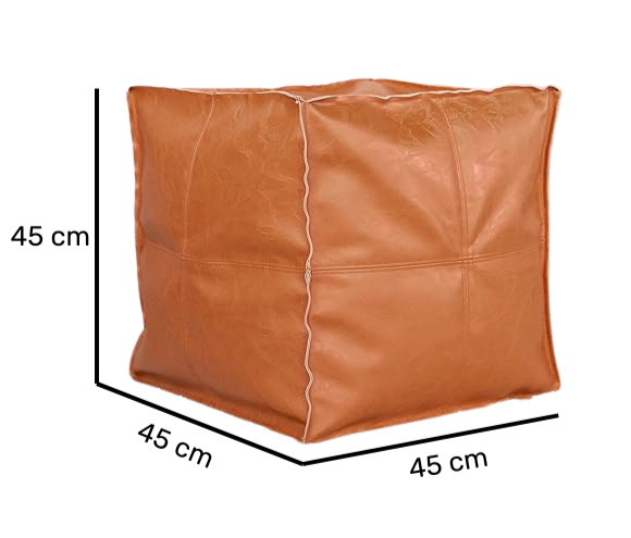 Unstuffed Ottoman PU Leather Pouf cum Footrest Cushion