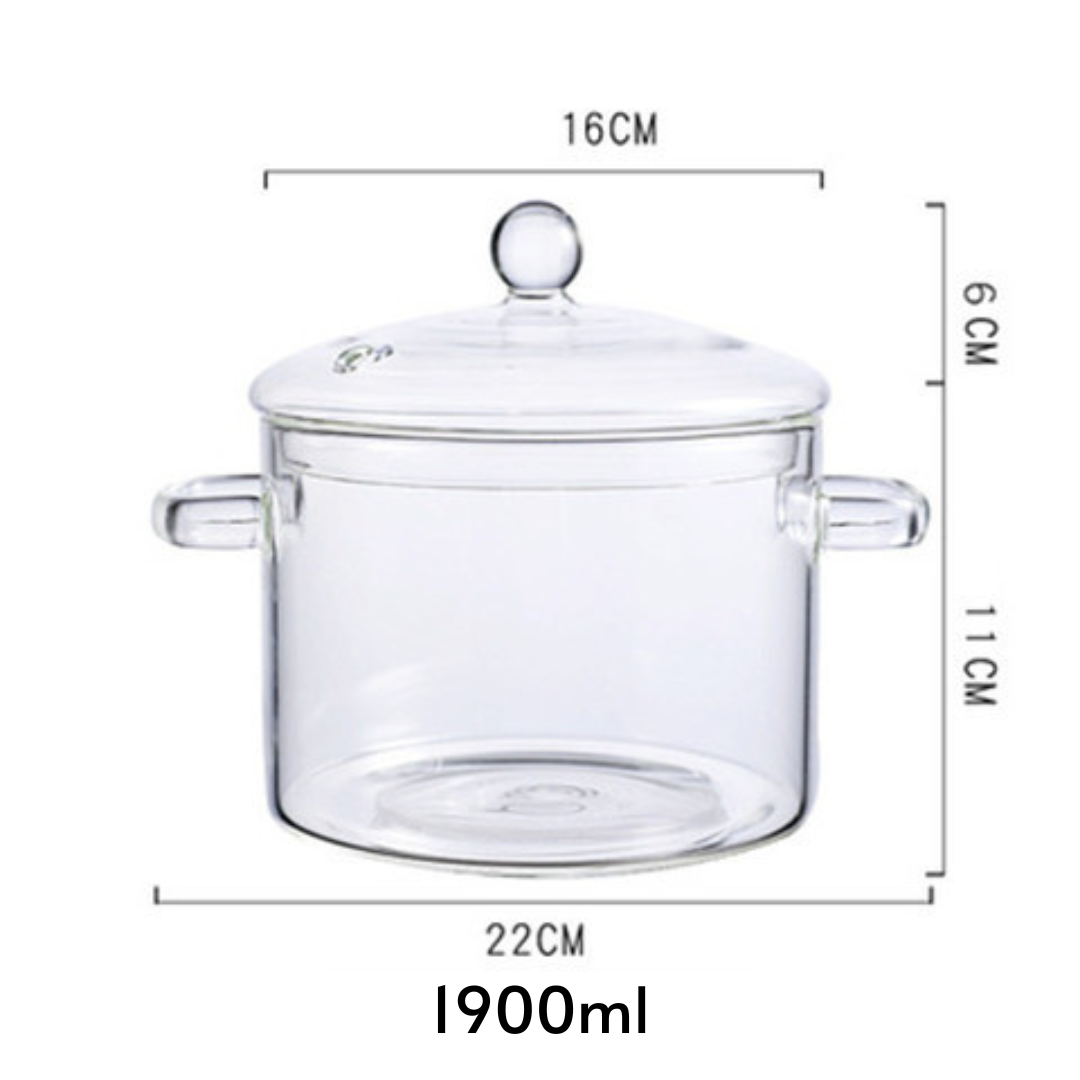 Multi-Use Borosilicate Glass Simmer Pot with Lid