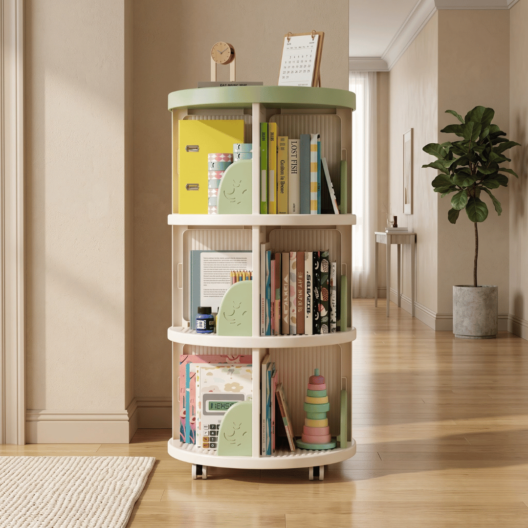 Multi-Utility Bookshelf and Storage Organizer with Lockable Wheels
