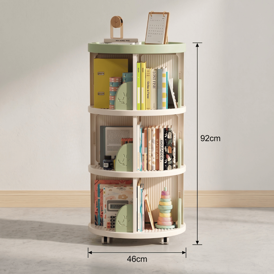 Multi-Utility Bookshelf and Storage Organizer with Lockable Wheels