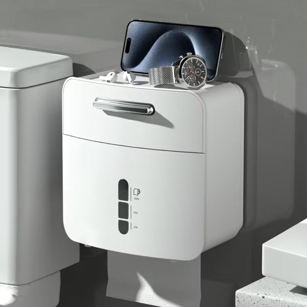 Wall Mounted Waterproof Toilet Tissue Storage Organizer Box