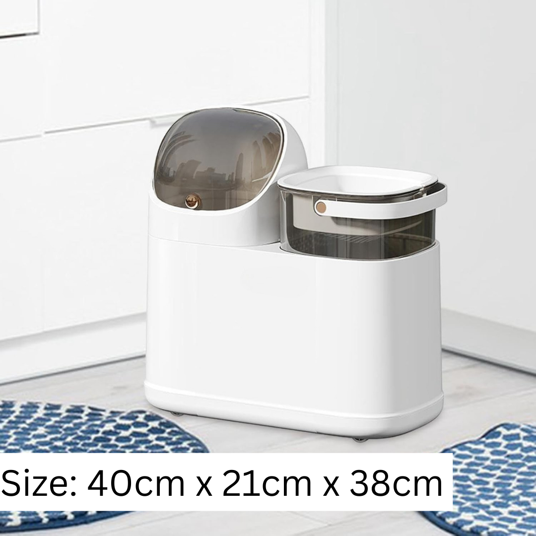 HOMERO Premium Smart Clear Transparent Dry Wet Separation Trash Can
