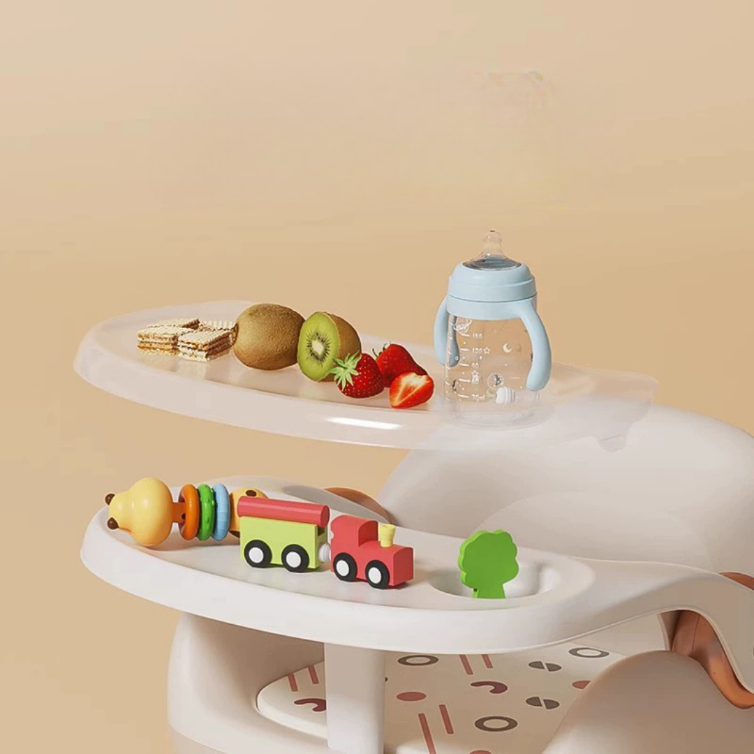 Baby Dining Anti Slip Lightweight Chair with Toddlers Cushioned Seat and Wheels