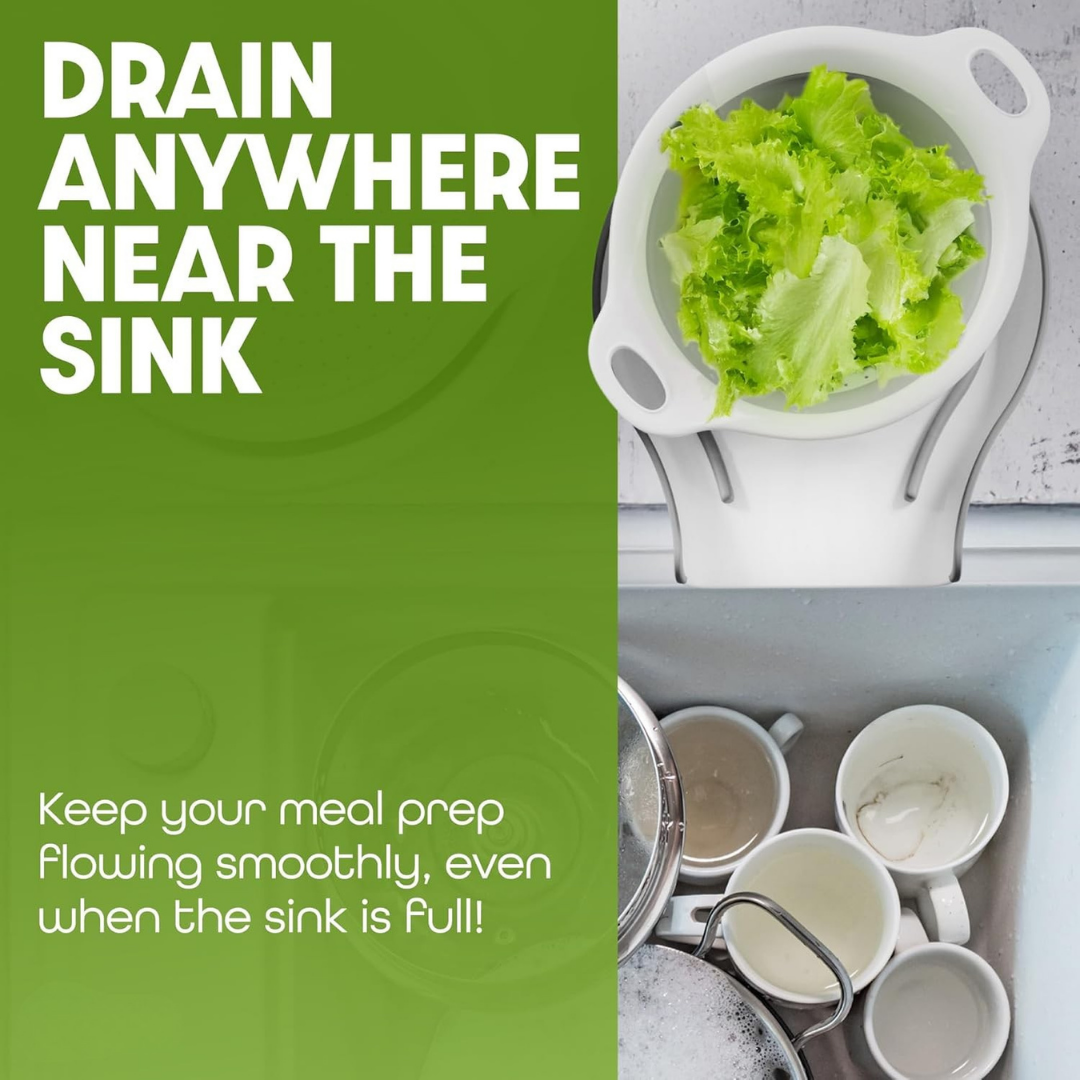 HOMERO Collapsible Colanders Space Saving Self Draining Base Set