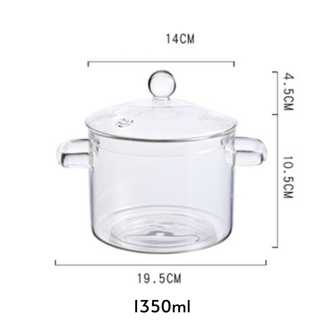 Multi-Use Borosilicate Glass Simmer Pot with Lid