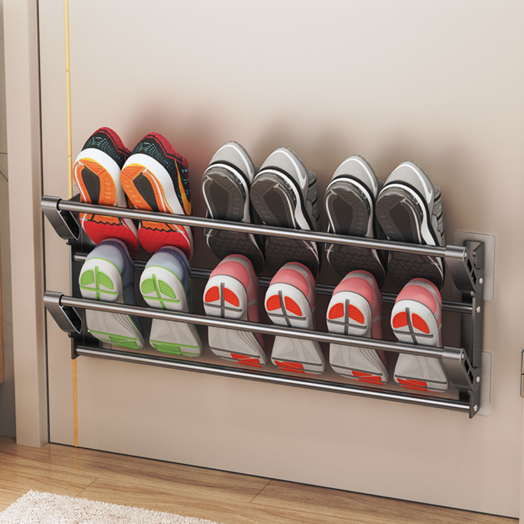 Multipurpose Wall Mount Foldable Shoe Organizer