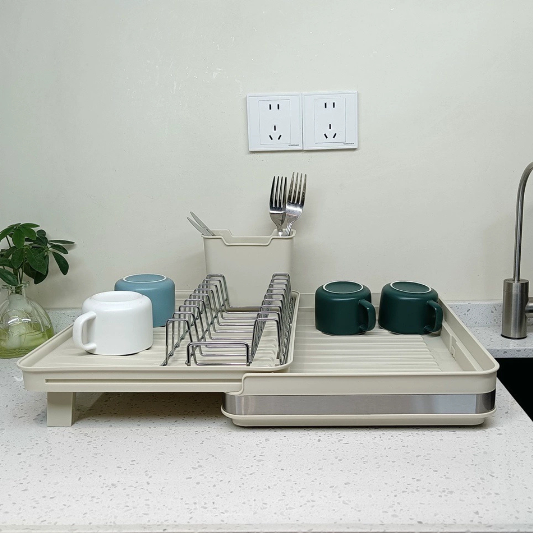 Multi Utility Stainless Steel Expandable Dish Drying Rack