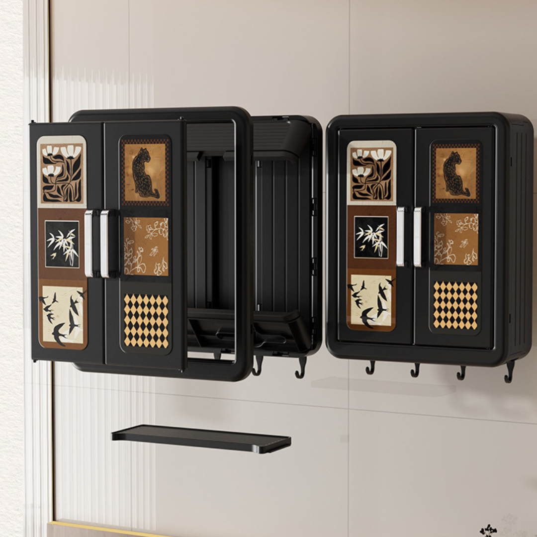 Homero Vintage Style Double Door Wall Mounted Storage Box with Hooks