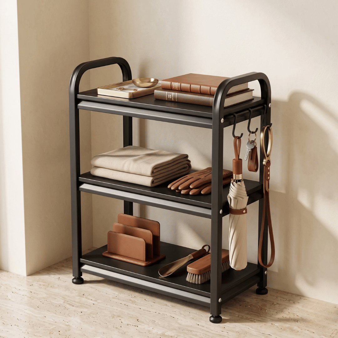 Multipurpose Metal Countertop Organizer Rack Modular Spice Shelf Standing Storage Kitchen Bathroom Pantry
