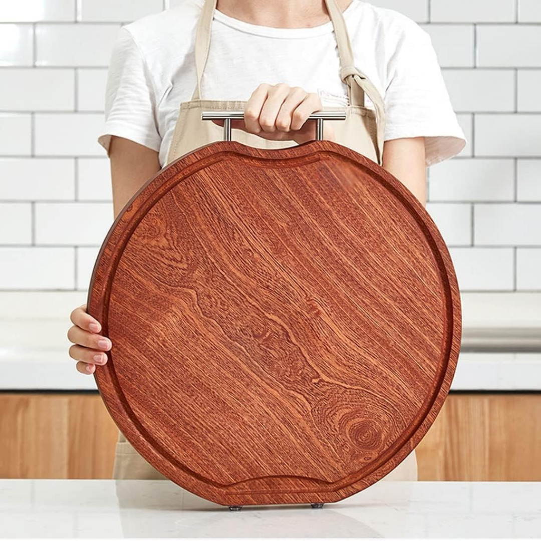 Homero Premium Ebony Wood Dual-Side Round Cutting Board 33x33x2.9cm