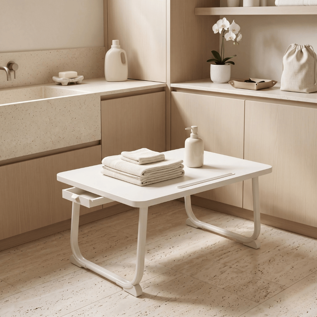 Portable Laptop Folding Bed Table with Card Slots and Drawer