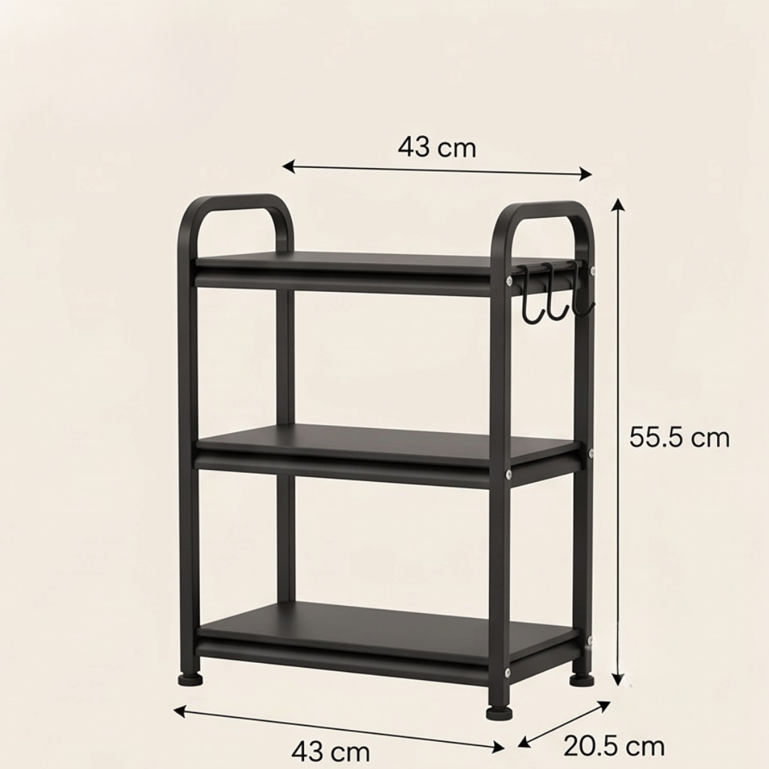 Multipurpose Metal Countertop Organizer Rack Modular Spice Shelf Standing Storage Kitchen Bathroom Pantry