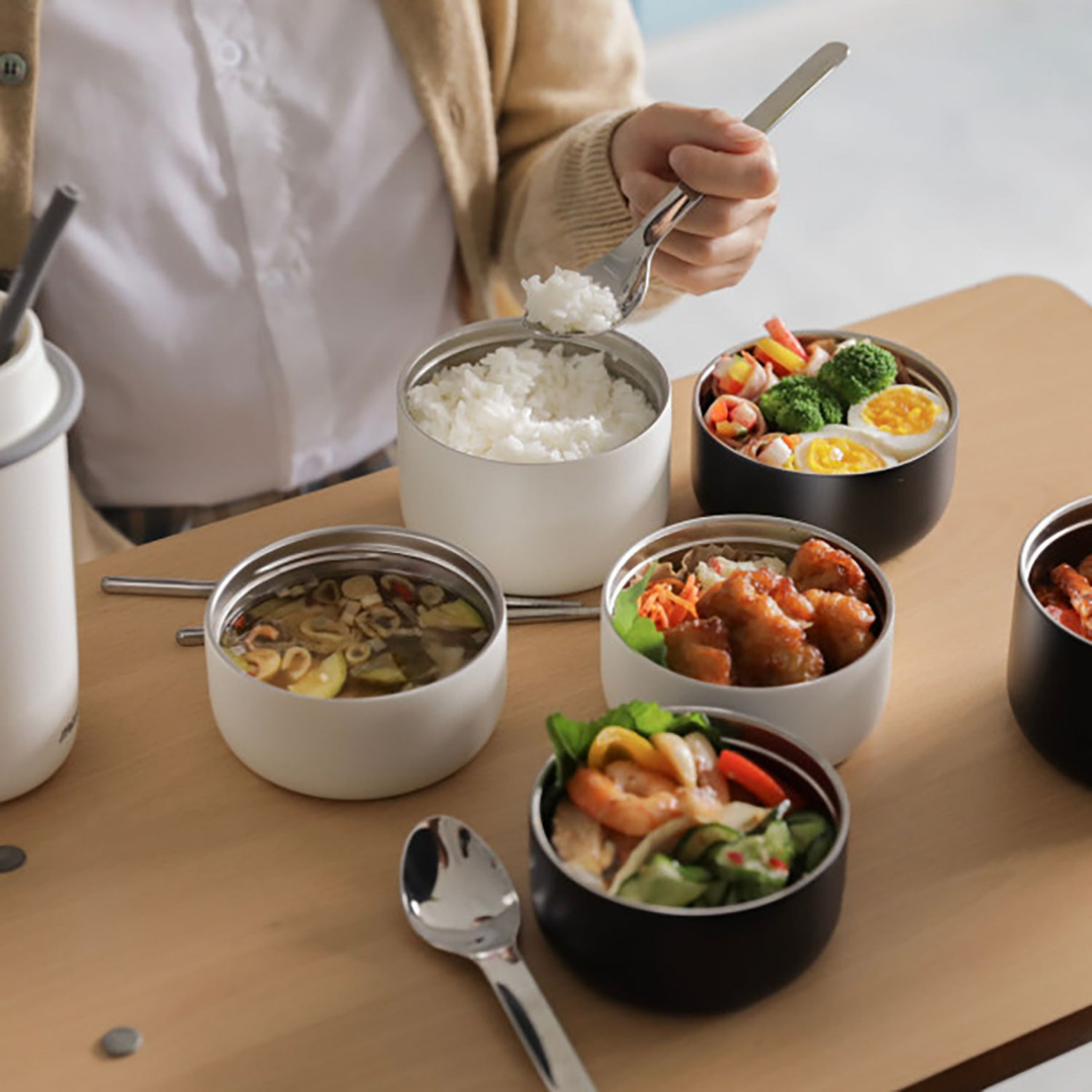 HOMERO 4-Piece Stainless Steel Thermal Lunch Jar Set - 1.8L