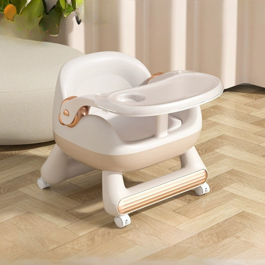 Baby Dining Anti Slip Lightweight Chair with Toddlers Cushioned Seat and Wheels