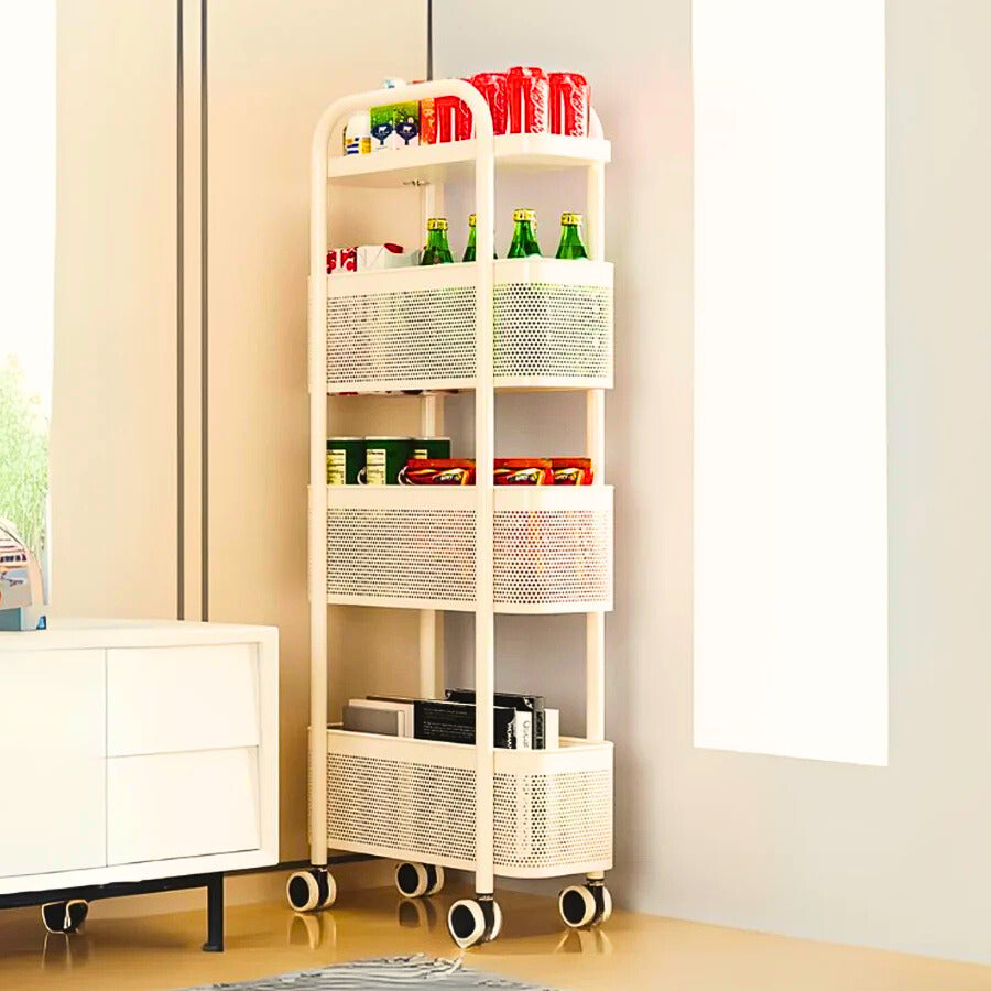 Homero Multipurpose 4-Layer High Quality Plastic Narrow Gap Storage Trolley