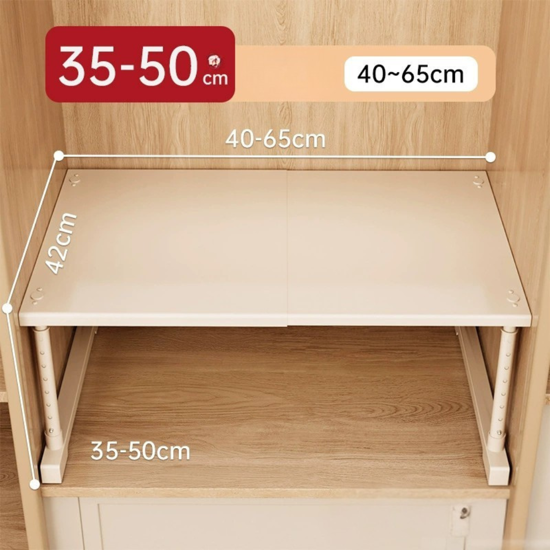 HOMERO Multi-Purpose Adjustable Carbon Steel Wardrobe Shelf Storage Rack