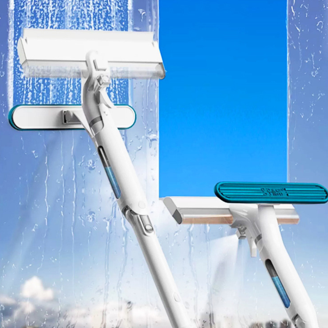 2 in 1 Window Glass Cleaning Wiper with Spray Bottle