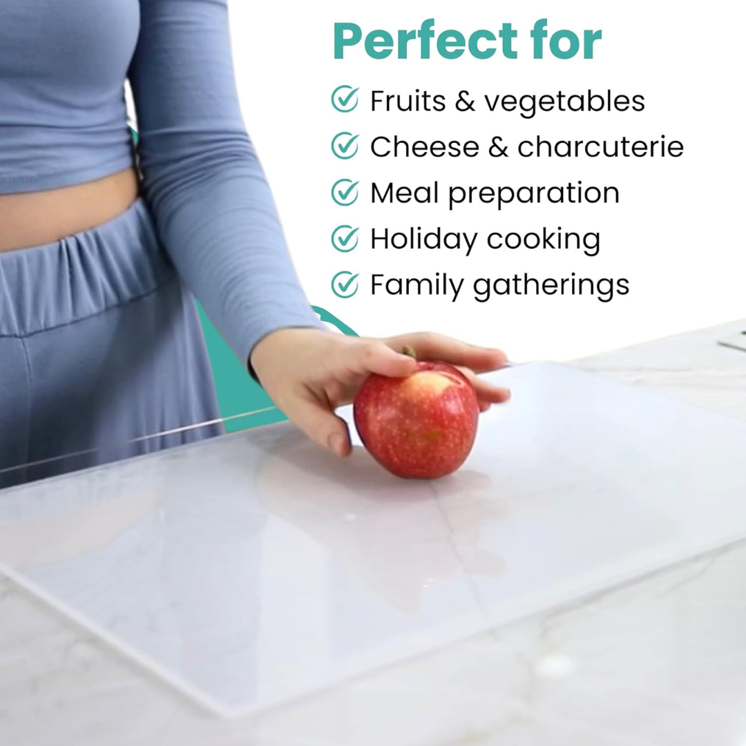 Homero Clear Acrylic Vegetable Cutting Board with Waste Bin