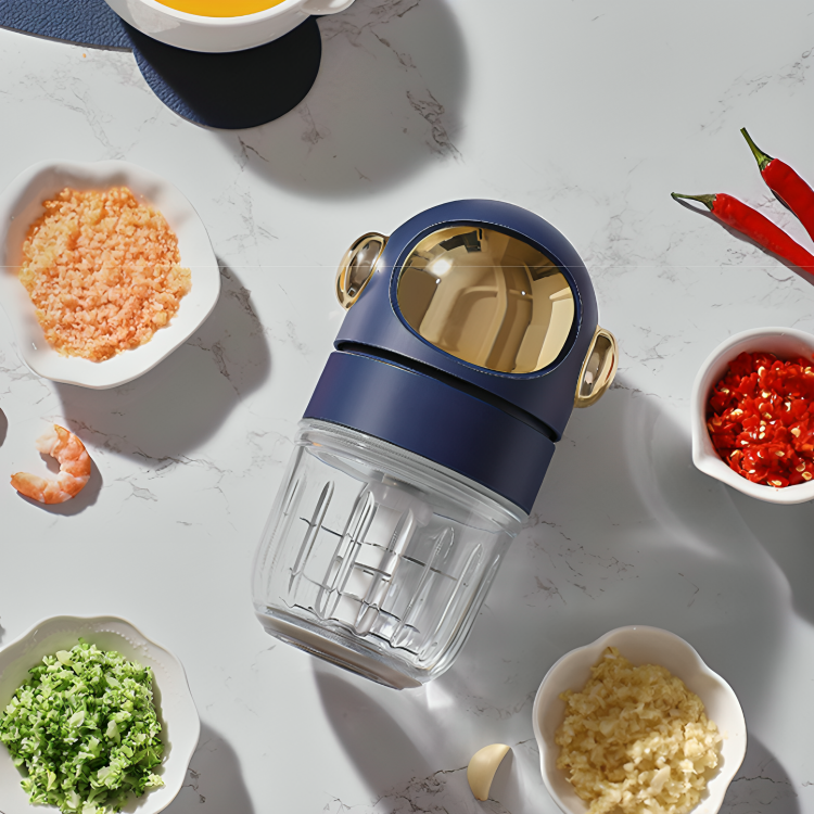 HOMERO 12-Blade Multipurpose High-Borosilicate Double Cup Food Chopper