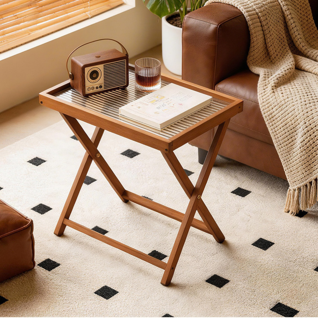 Multipurpose Foldable Table with Detachable Acrylic Tray