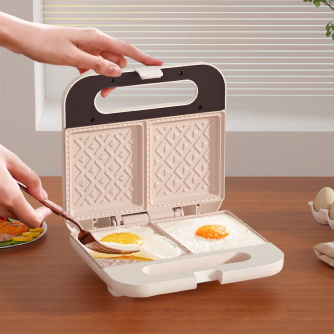Electric Sandwich Maker with Fast Heating Non Stick Plates - 750W