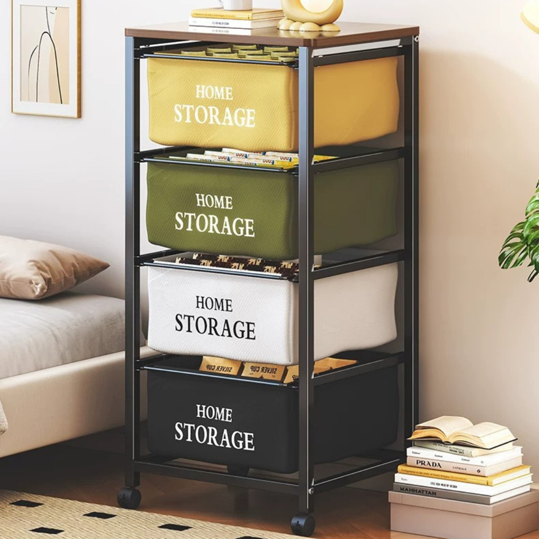 Multi-Purpose Rolling Storage Organizer Rack with Wheels