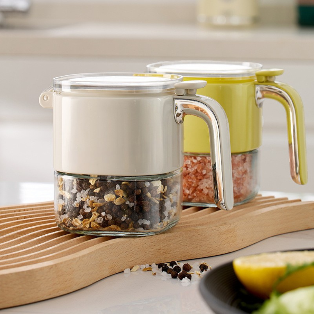 Homero Multi-Purpose One-Hand Operated Spice Jar with Flip Cap