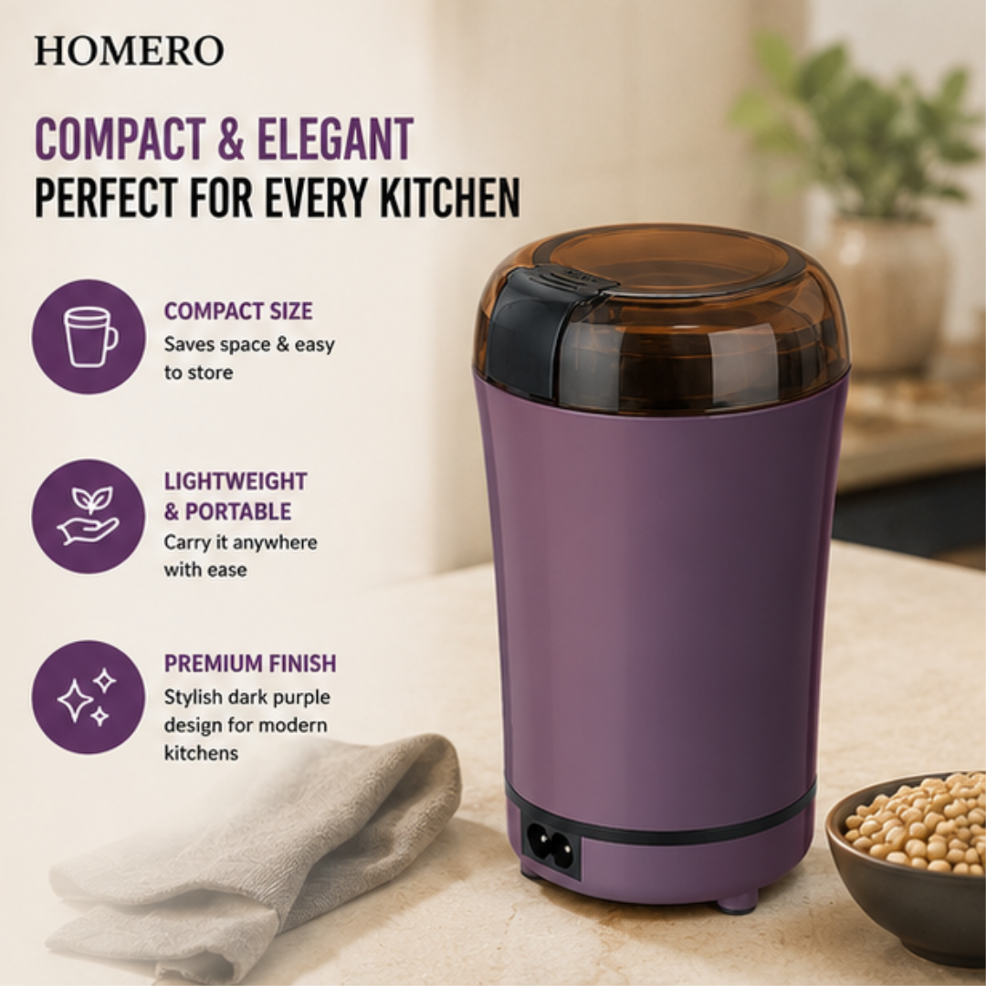 One Touch Electric Spice Stainless Steel Coffee Bean & Spice Grinder