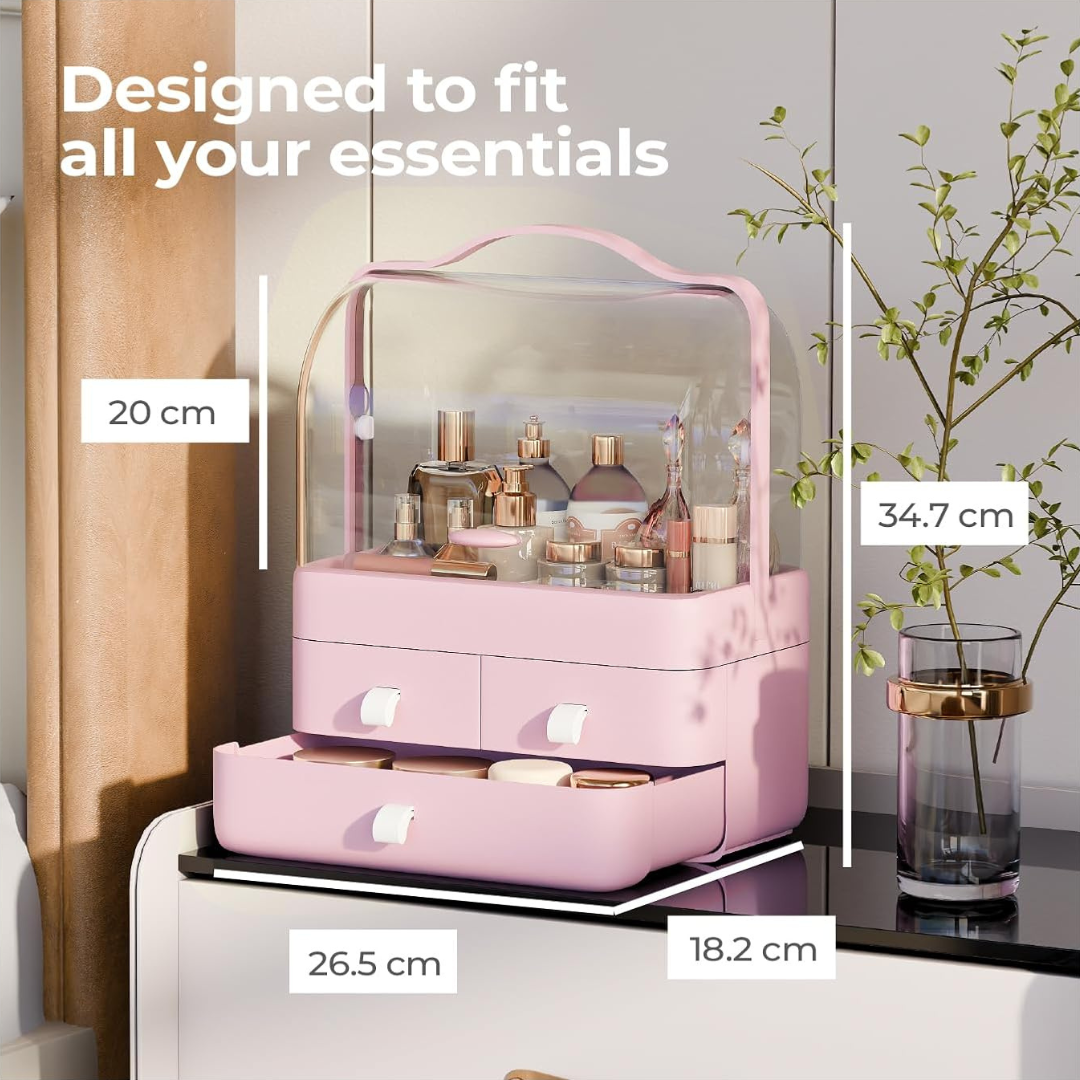 Multi Purpose Makeup & Skincare Organizer Box with Carry Handle