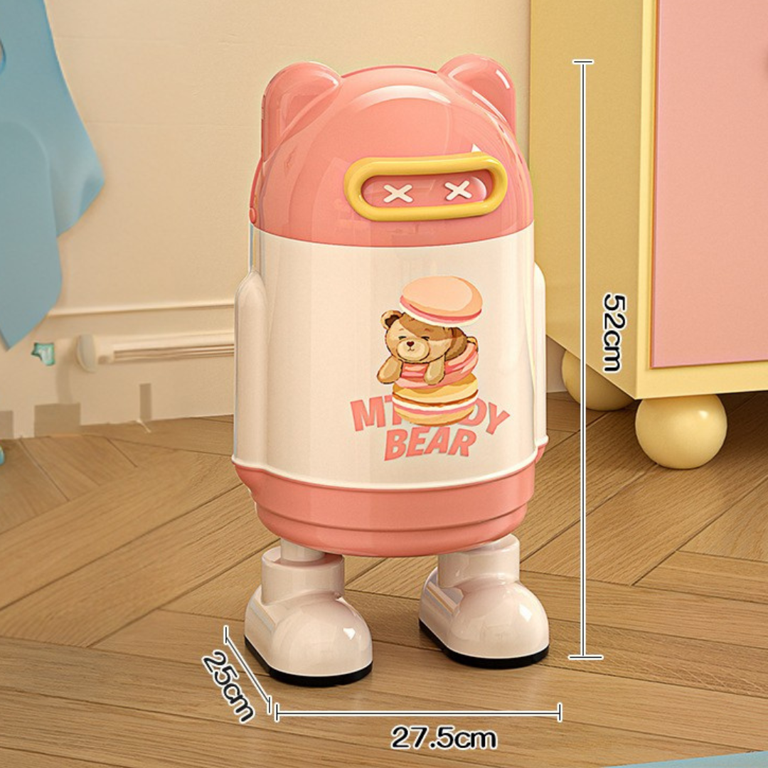 HOMERO Cute Sliding Lid Dustbin with Double Barrel Design – 12L Capacity
