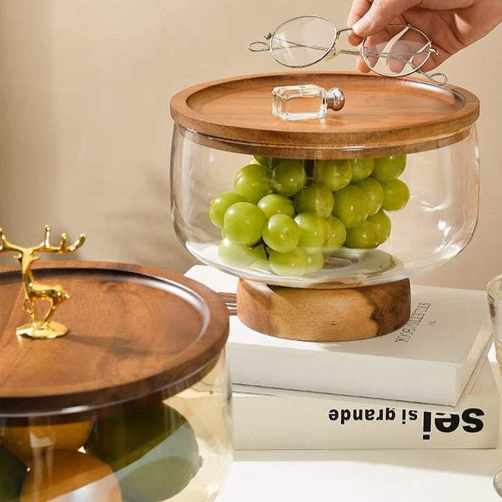 Elegant High Foot Glass Fruit Plate for Home & Kitchen Decor