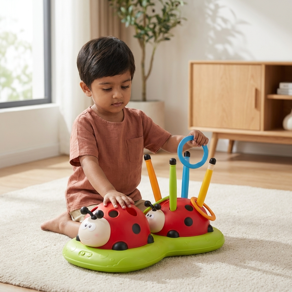 Homero 3 in 1 Musical Jump/Toss Ring/Rocket Launcher Toy for Kids